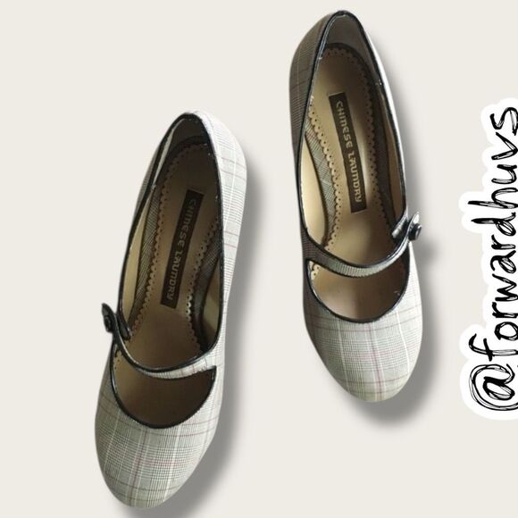 Chinese Laundry Colby Plaid Mary Jane Heels 6.5 - Picture 2 of 12